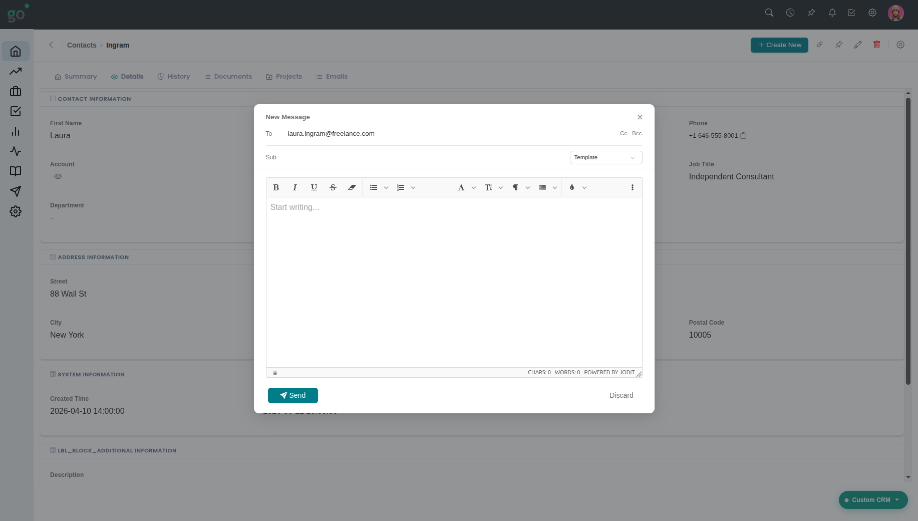 WebifyGO email campaign composer